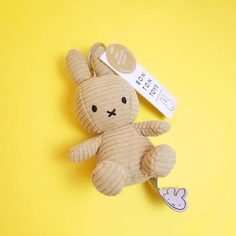 BON TON TOYS｜Miffy米菲兔ECO燈芯絨鑰匙圈-奶茶 10cm