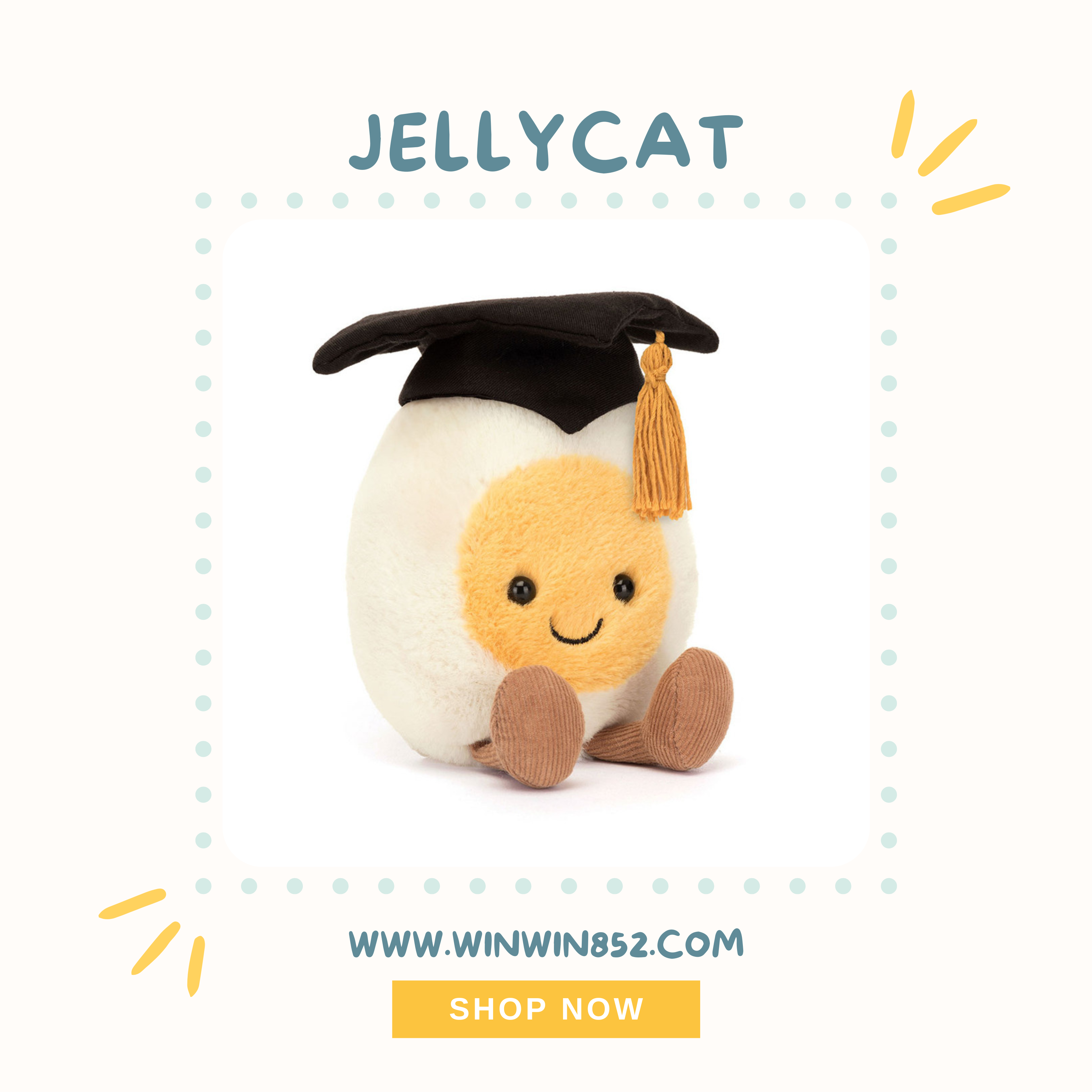 Jellycat Amuseables Boiled Egg Graduation