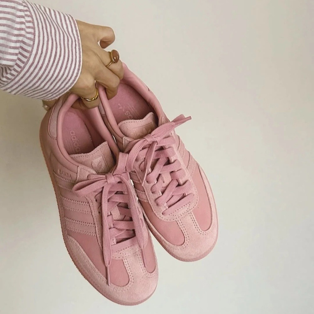 ADIDAS 休閒鞋 SAMBA OG 粉紅 麂皮 復古鞋 女 JS0194