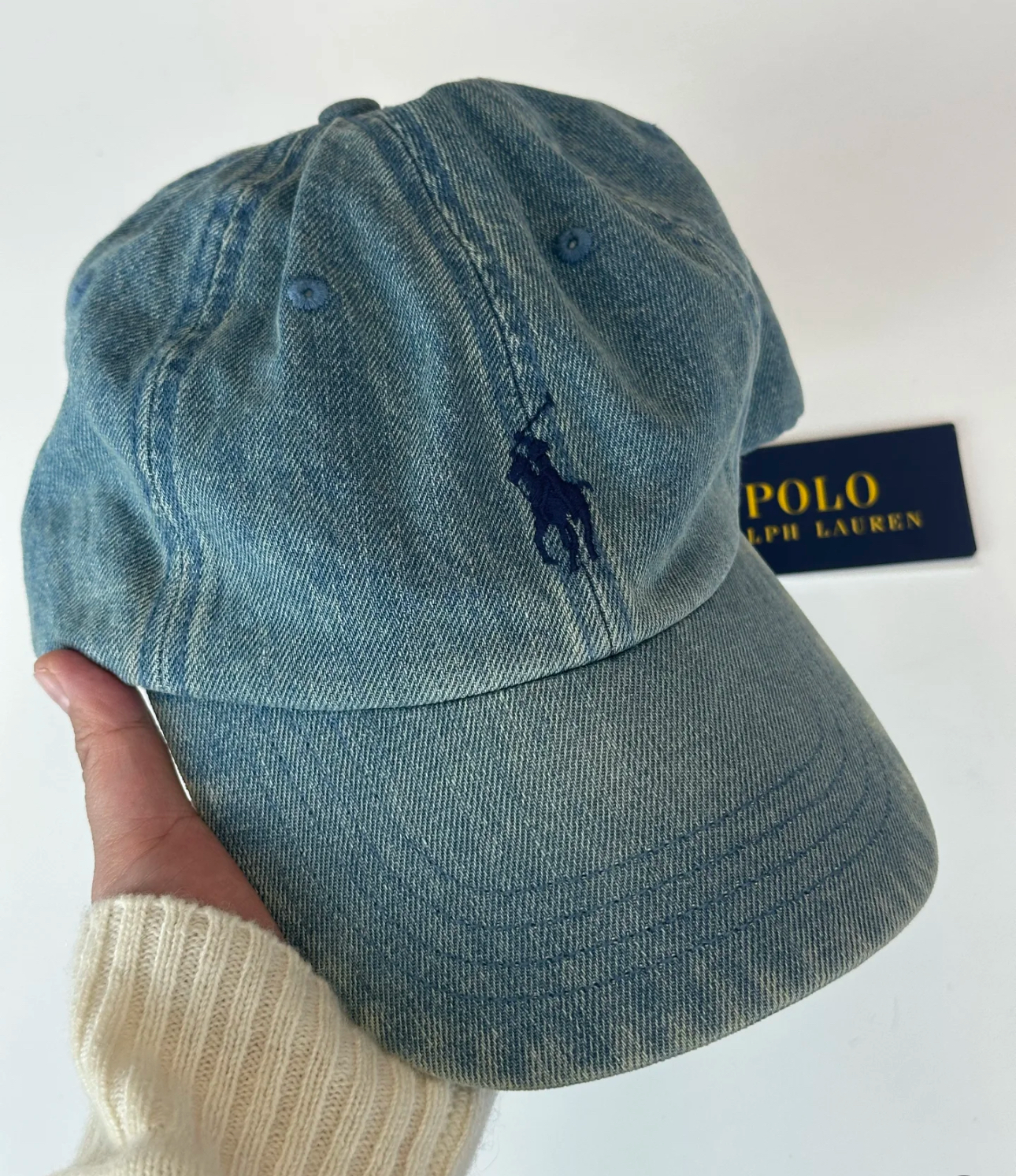 (韓國連線)Polo - 刺繡牛仔cap 男女同款
