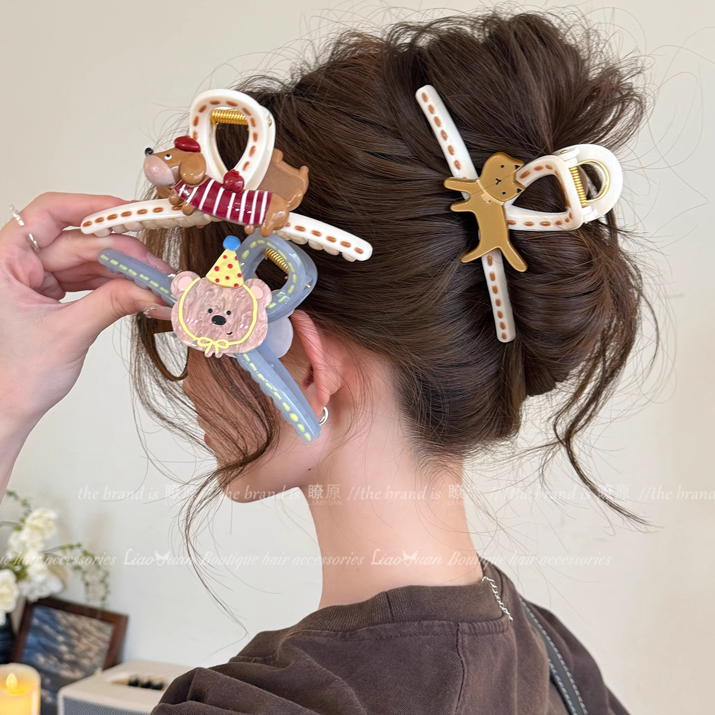 Cute Sketch Korean Style Large Hair Claw