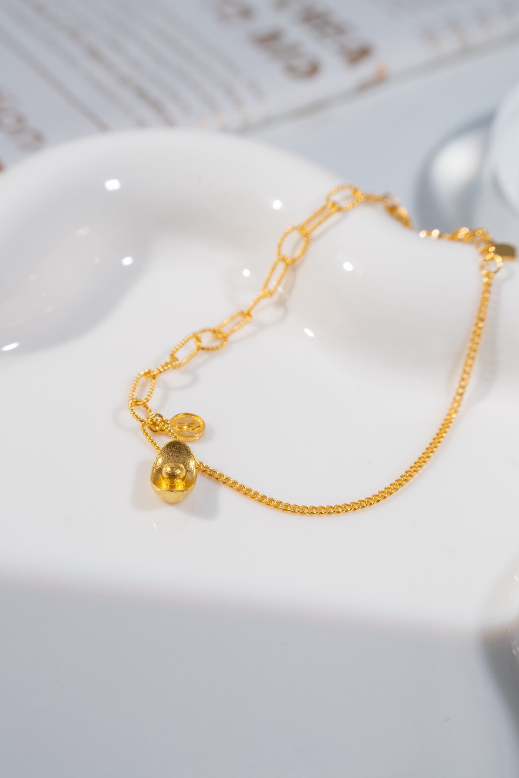 純金元寶錢幣手鍊