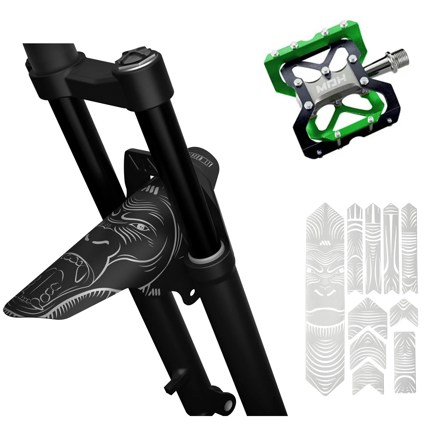 AMS Frame Guard + Mud Guard + MDH Pedal Bundle