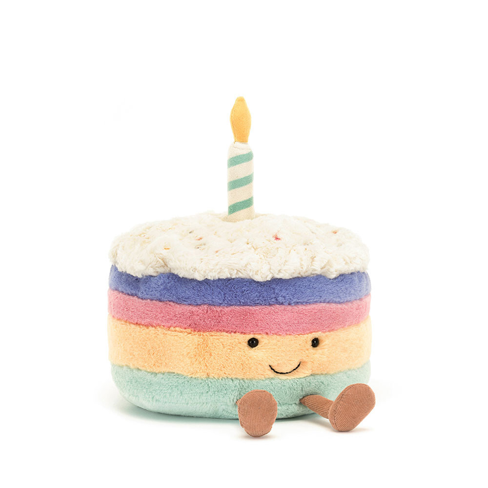 Jellycat Amuseables Rainbow Birthday Cake Medium Size 15cm