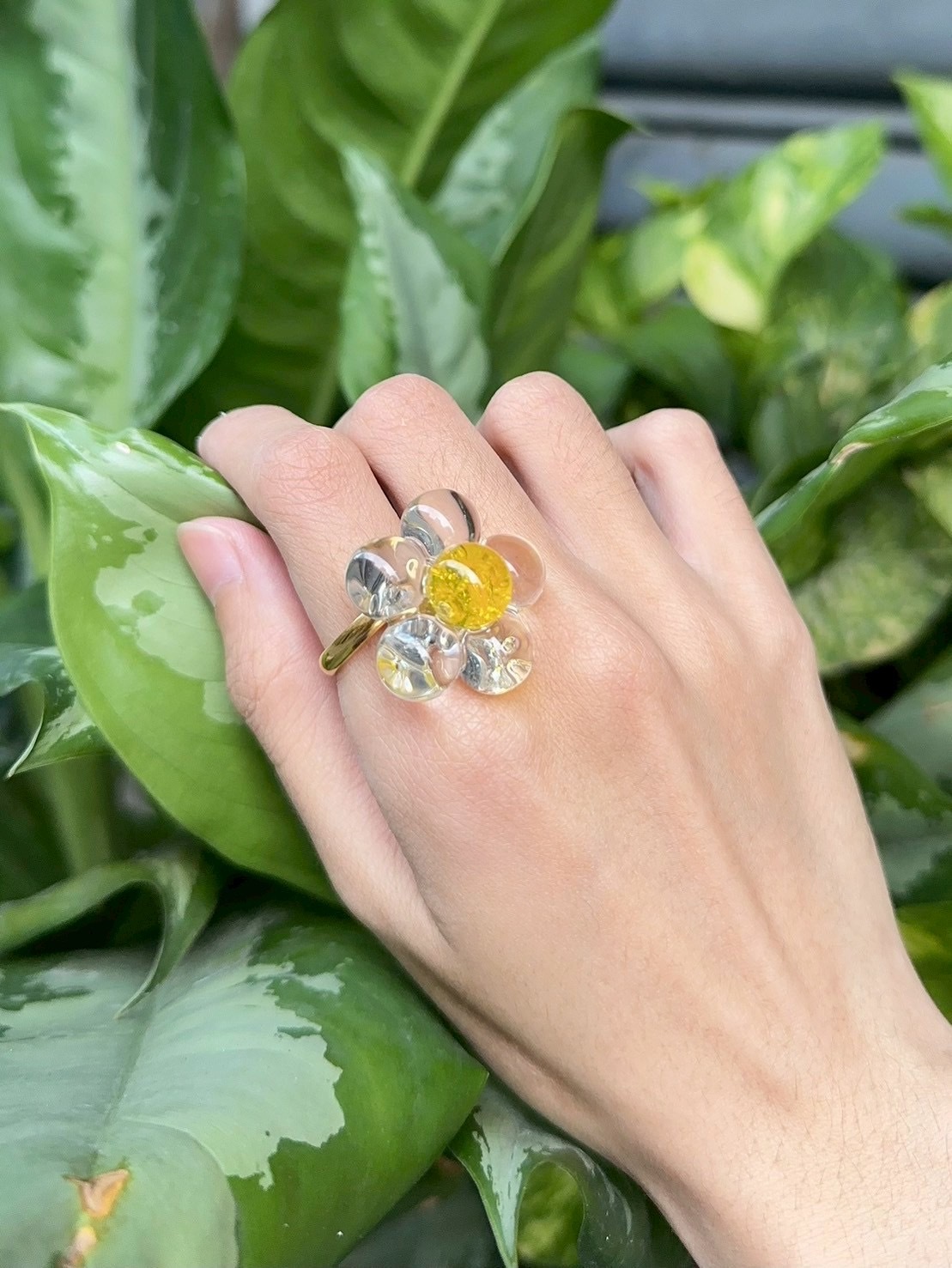 [ Chaco ring. ]  透明小花 | 戒指 | NO.16