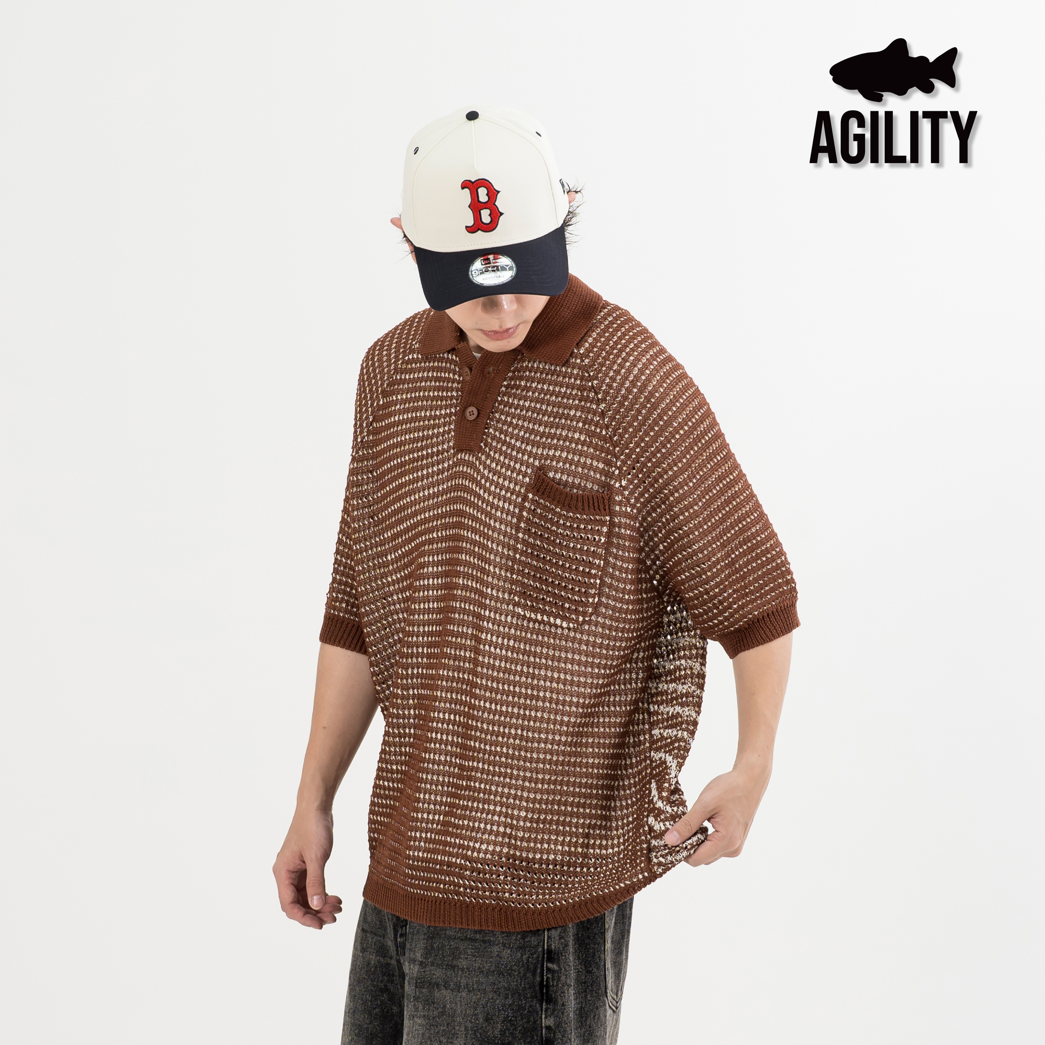 AGILITY Jacquard Knit Polo Shirt 緹花 針織 Polo衫 [MS88]