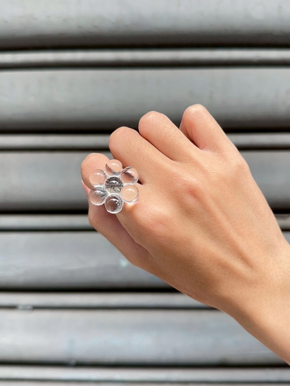 [ Chaco ring. ]  透明圓球花朵 | 戒指 | NO.18