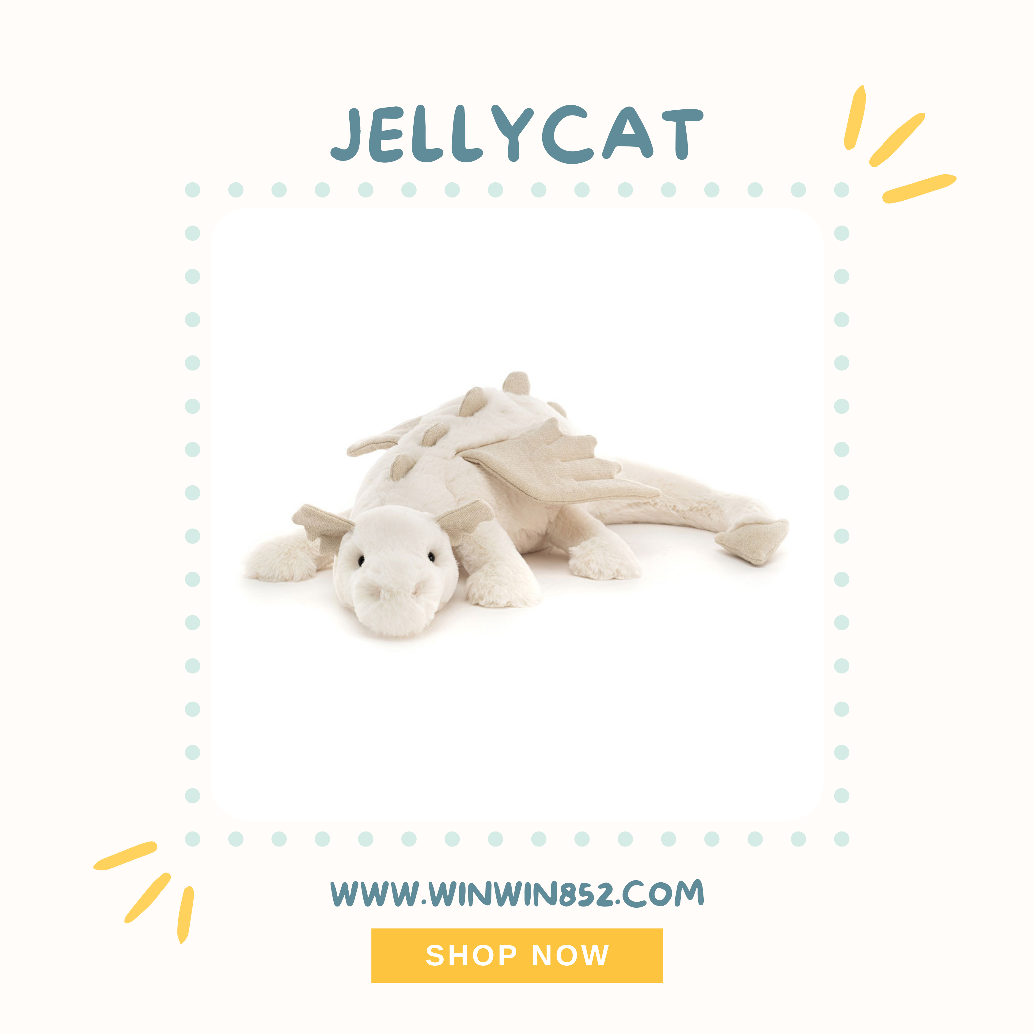 Jellycat Snow Dragon Large Size 50cm