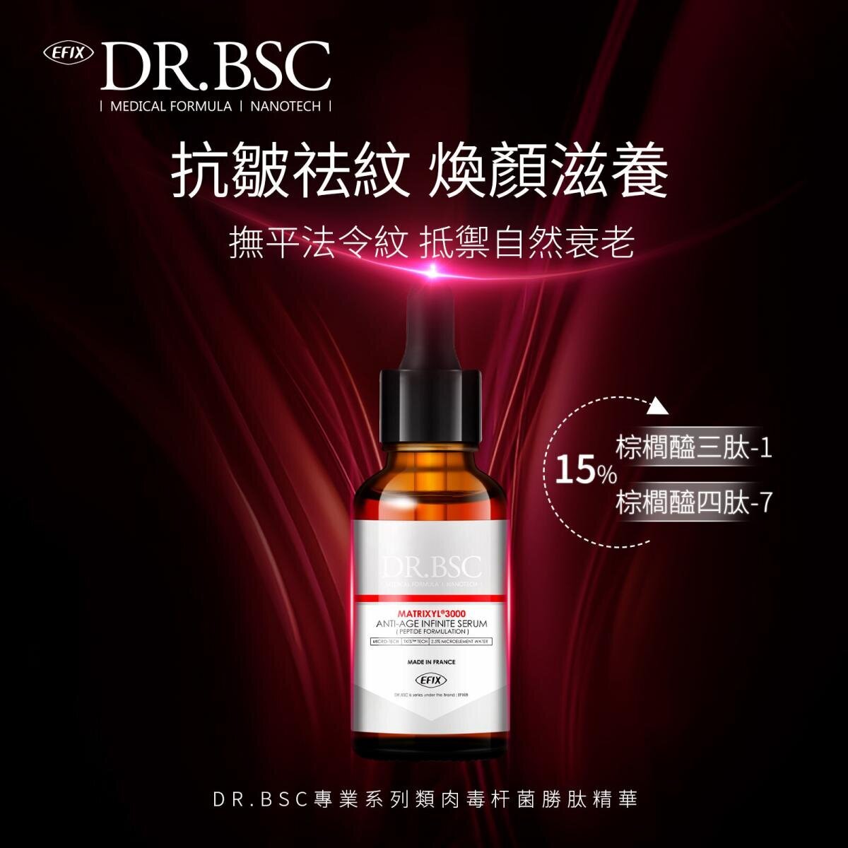 EFIX DR.BSC⭐肌膚年輕10年方案⭐法國類肉毒桿菌勝肽精華(含15%濃度胜肽複合物:MATRIXYL®3000)(30毫升)【原裝正品行貨】