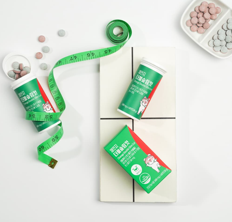 UF32 韓國🇰🇷小腰怪多效雙重燃阻片 1盒60粒500mg(粉紅色400mg+綠色100mg) 原價$499 / 1盒    校長價$249/1盒  2盒$498 【買2盒送卷尺】