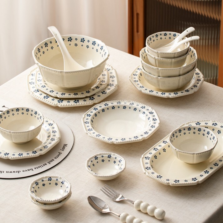 《6229》復古藍色花卉餐具