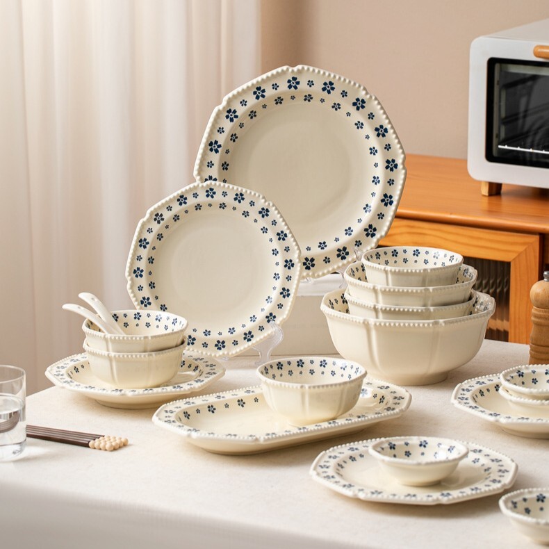 《6229》復古藍色花卉餐具
