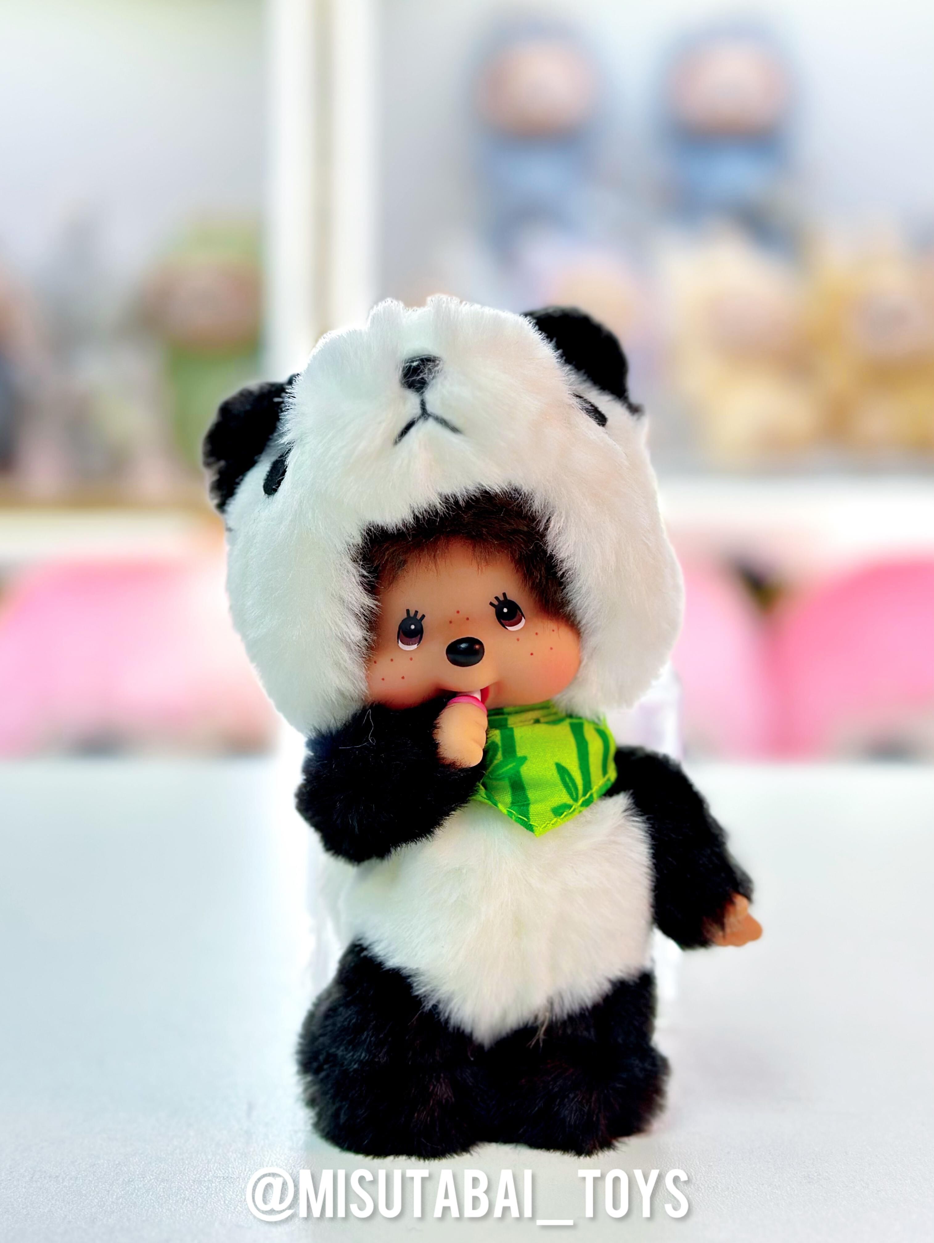 Monchhichi Panda with scarf Plush keychain