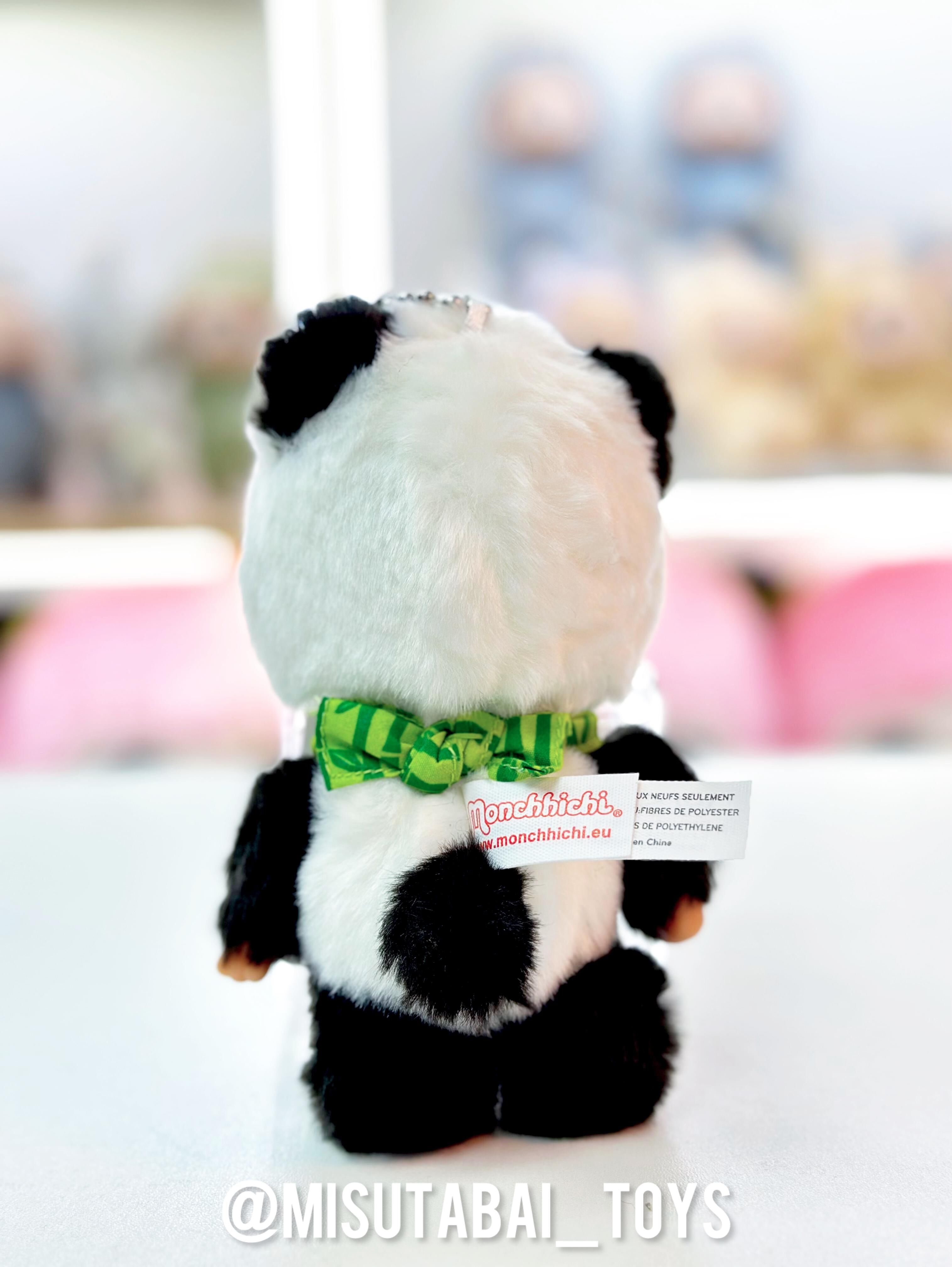 Monchhichi Panda with scarf Plush keychain