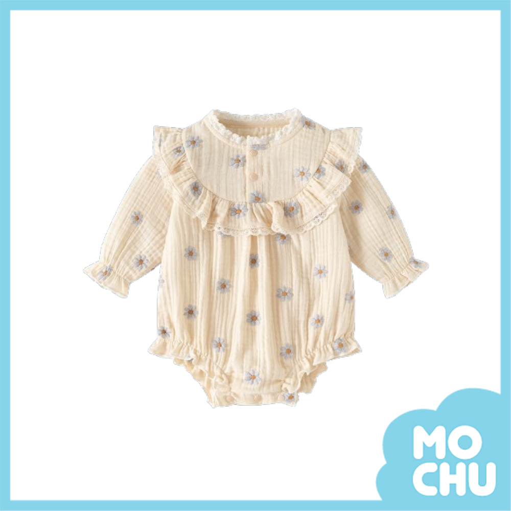 米藍雛菊長袖包屁衣