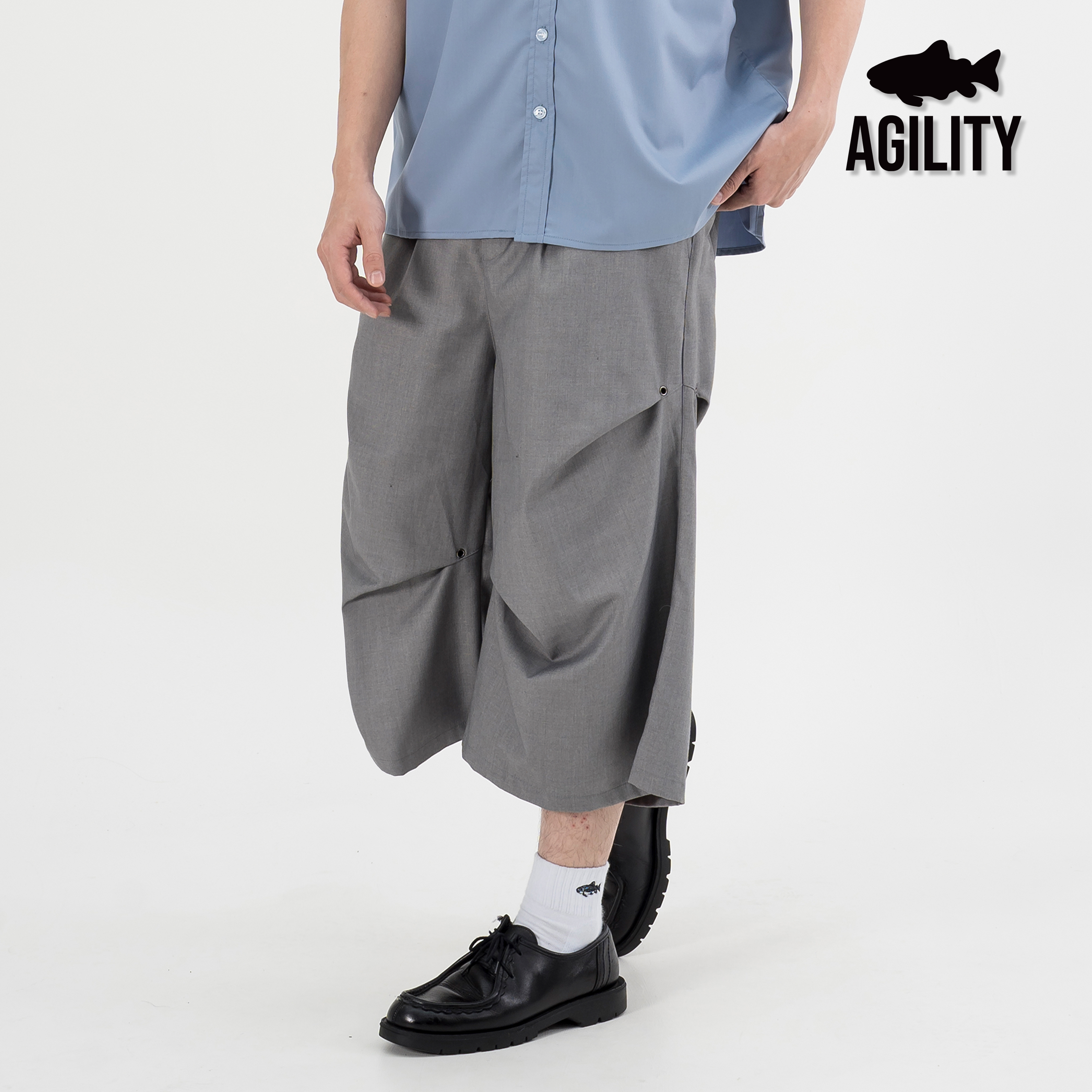 AGILITY Pleated Wide Leg Capri Pants 褶線 七分西裝褲 [AC7S]