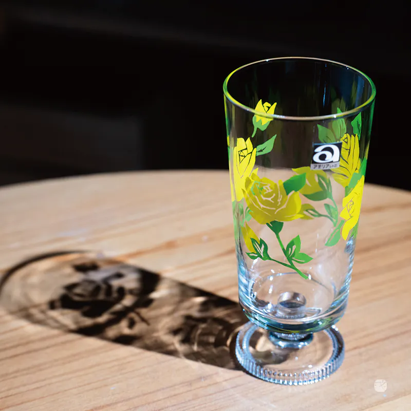 日本 《石塚硝子》復古黃玫瑰高腳杯