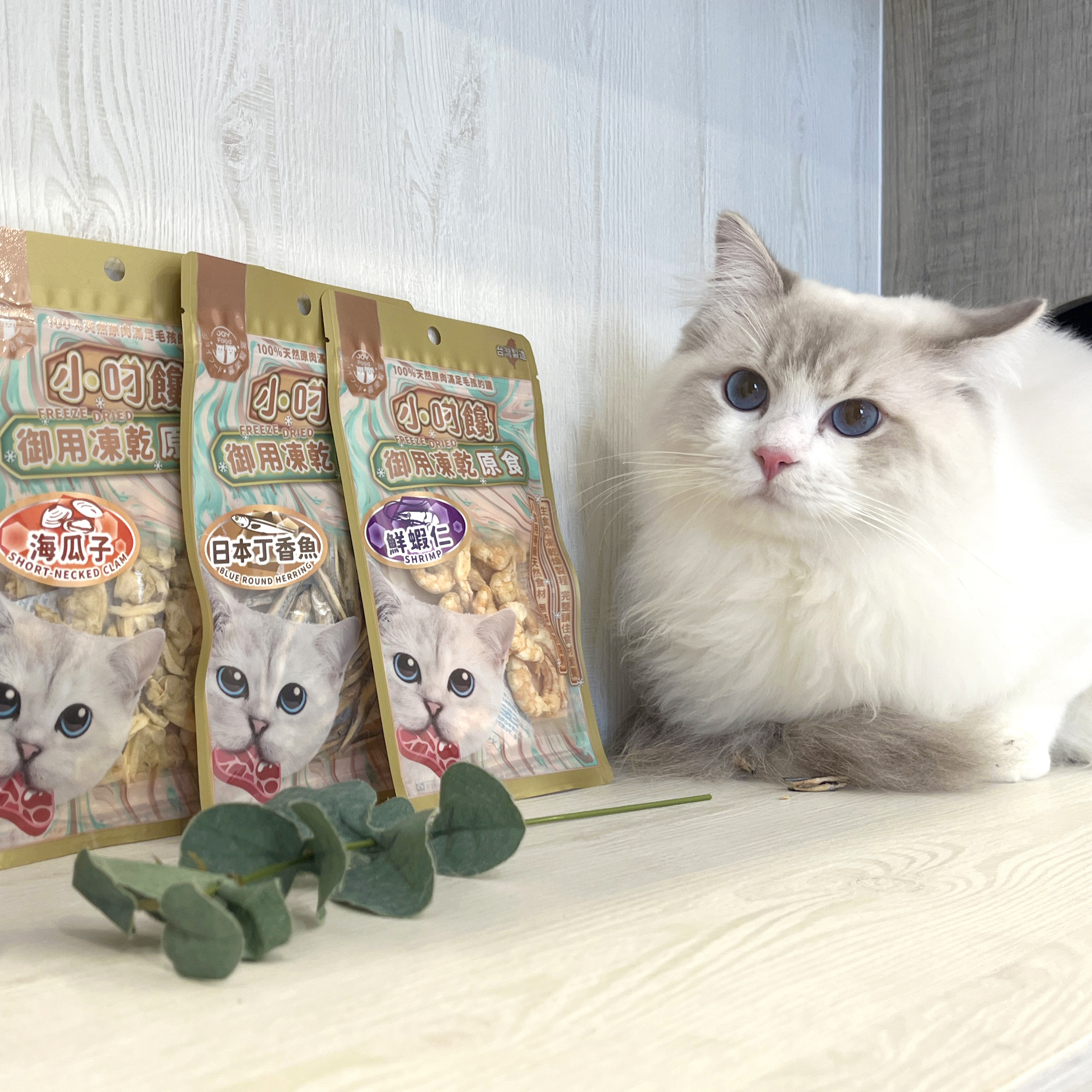 小叼饞貓凍乾原食零食- 柳葉魚  日本丁香魚 海瓜子 海釣小卷 鮮蝦仁 (袋裝)