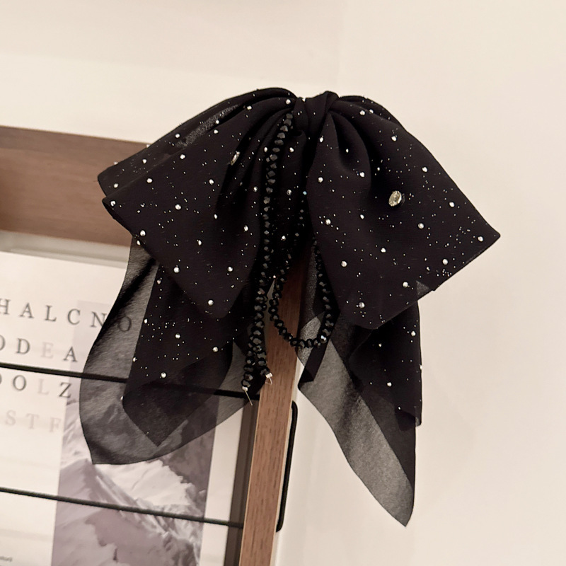 Black Elegant Mesh Bow Ponytail Hair Claw