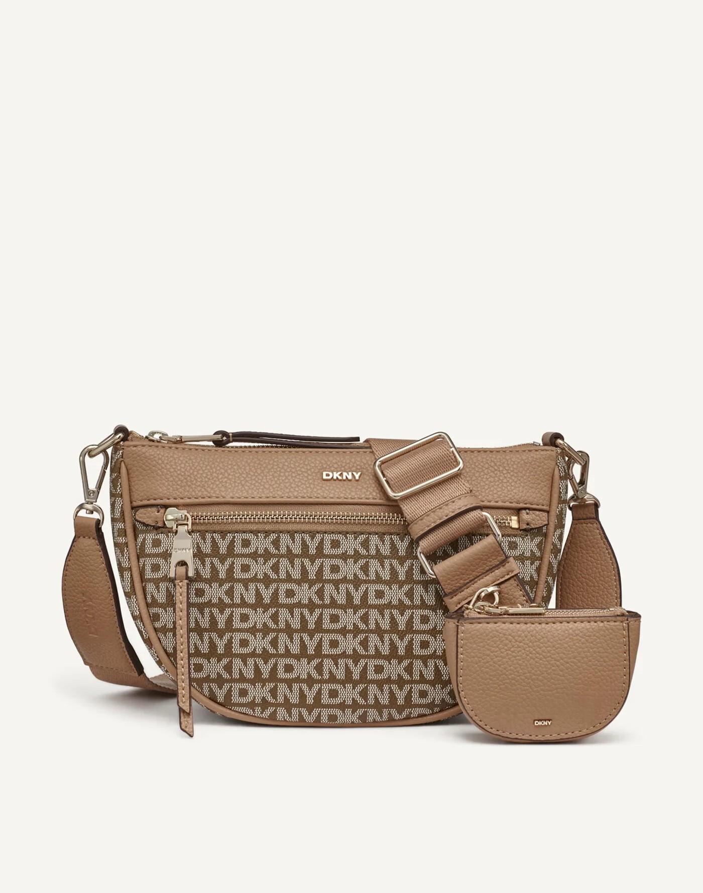 [S] DKNY CHINO/LT KHAKI R41E5D01 ZOIE CREST CROSSBODY, 755403741240 (SD1348)