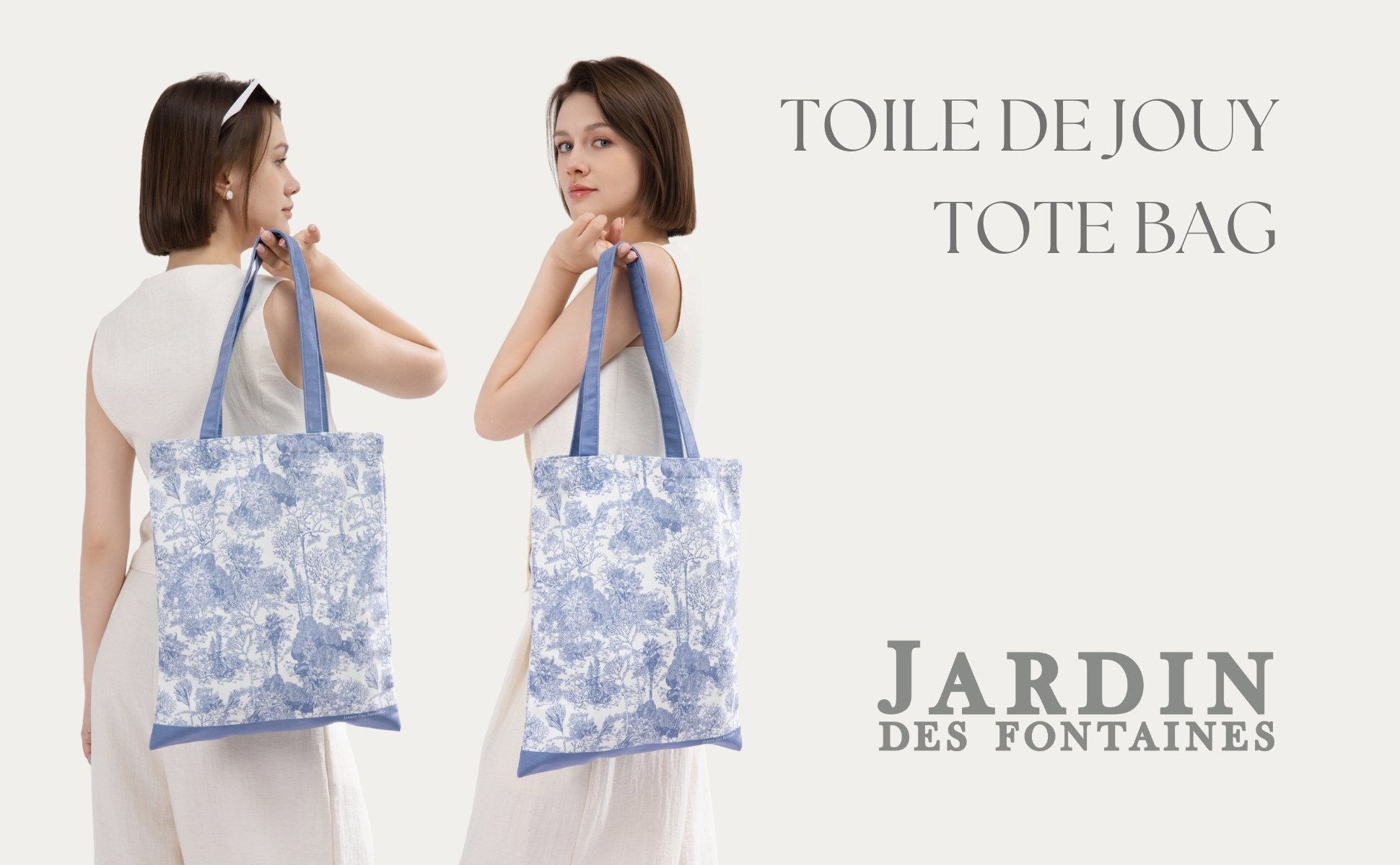 JARDIN DES FONTAINES 凡爾賽茹伊灰藍色單肩袋