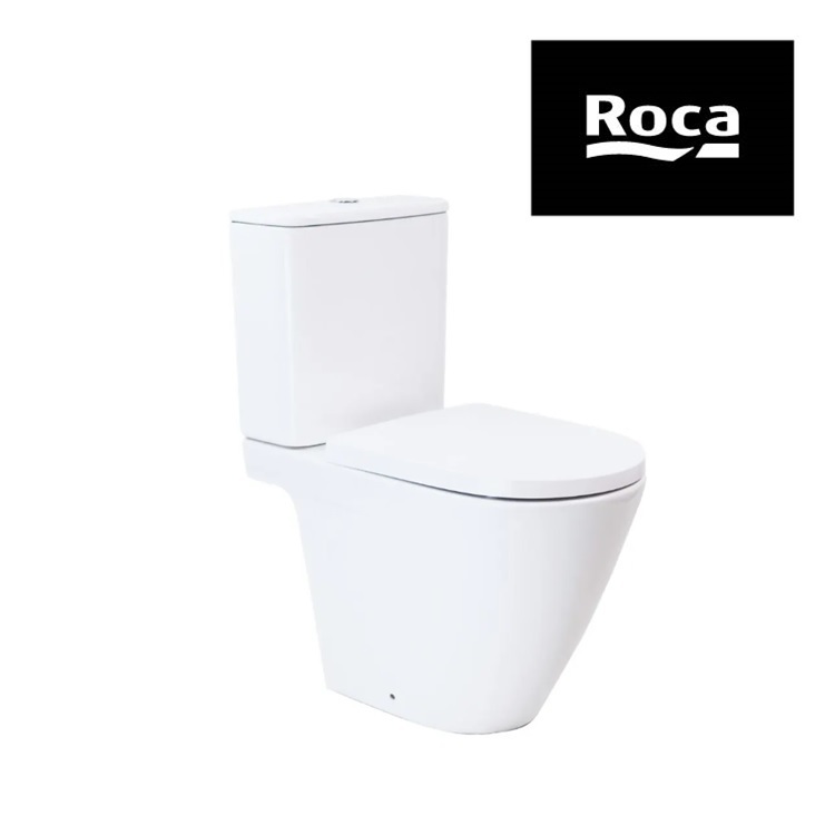Roca "Atis V" 341759 + 342759 + 801A22 Close-Coupled Dual Flush 3/4.5L Toilet w/ Slow Closing Seat Cover (Vortex Flushing)
