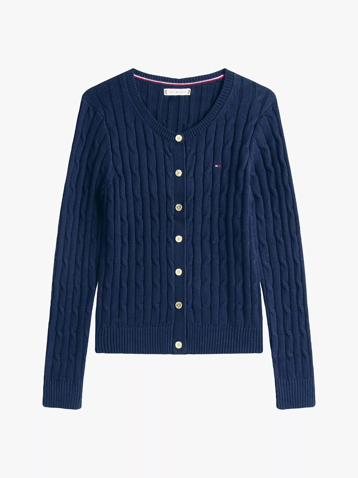 [S] TOMMY HILFIGER NAVY CABLE KNIT CARDIGAN, XW04356-400 (STH1347)