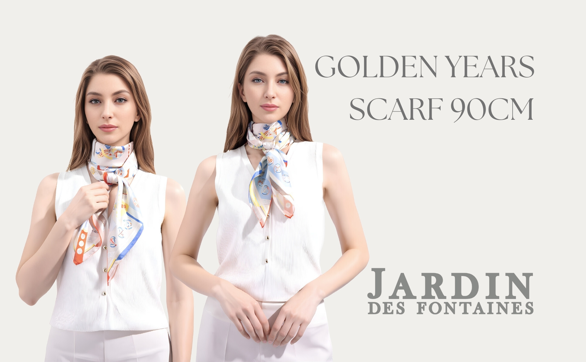 JARDIN DES FONTAINES 光輝年華圍巾 (90厘米)
