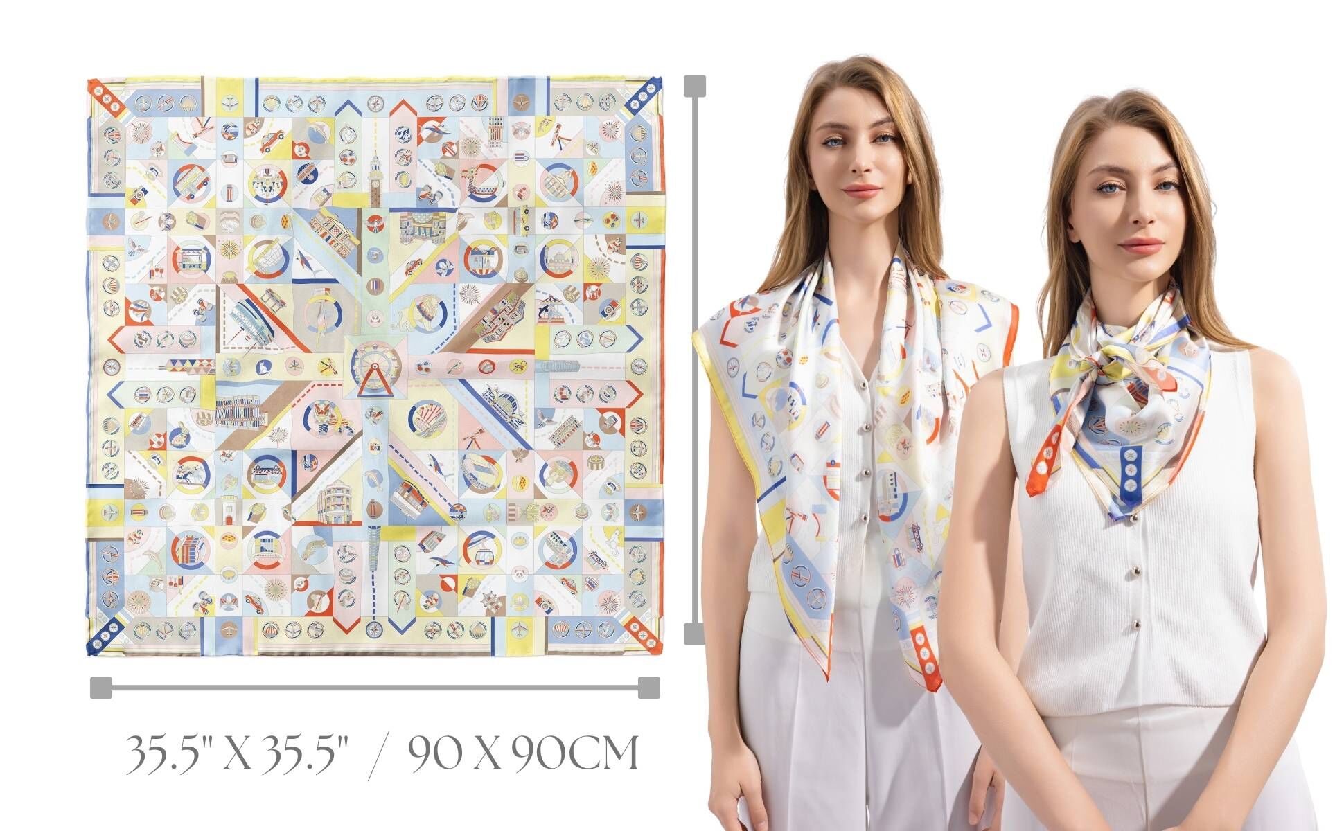 JARDIN DES FONTAINES 光輝年華圍巾 (90厘米)