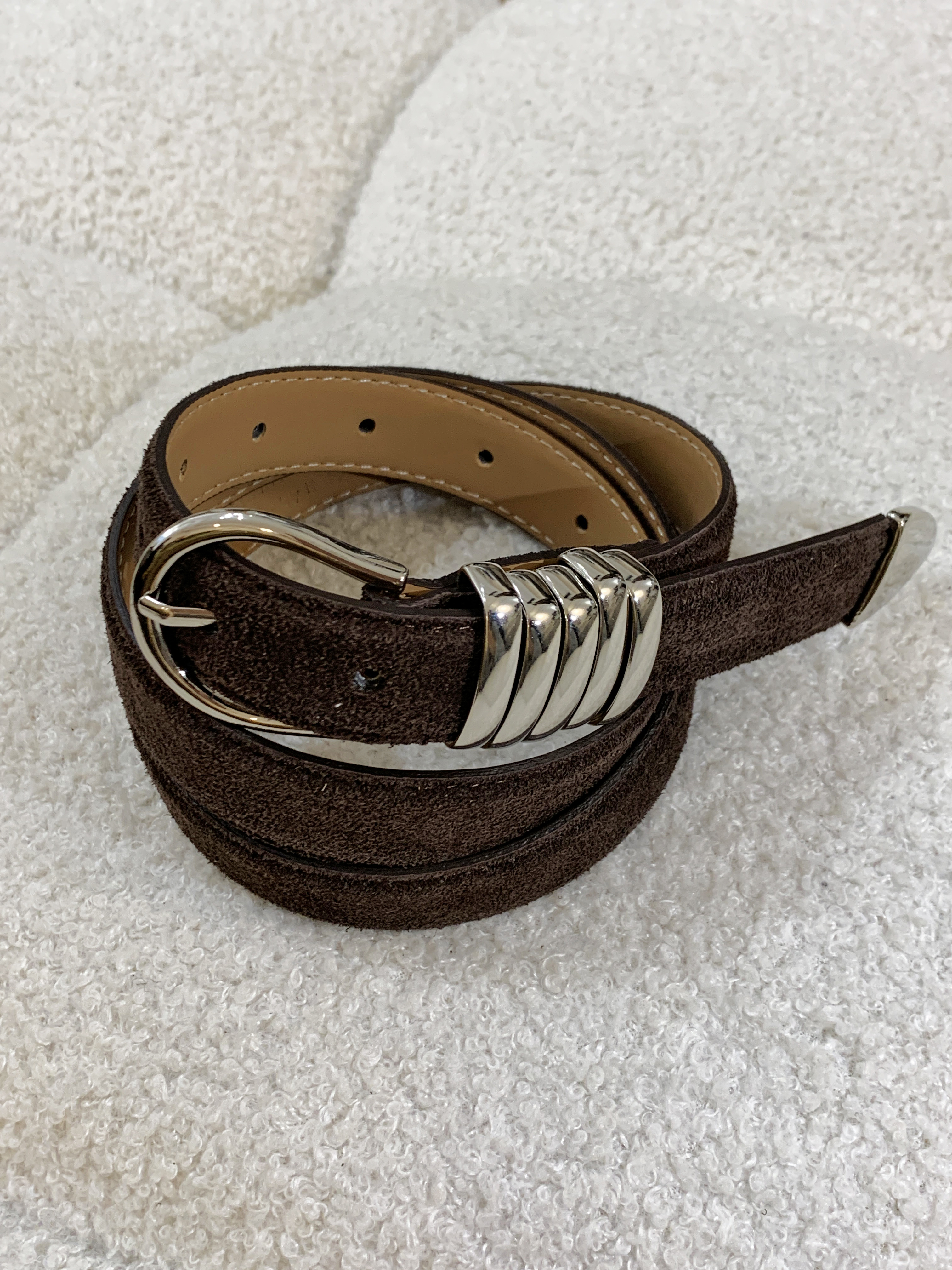 麂皮釦環皮帶(現貨)