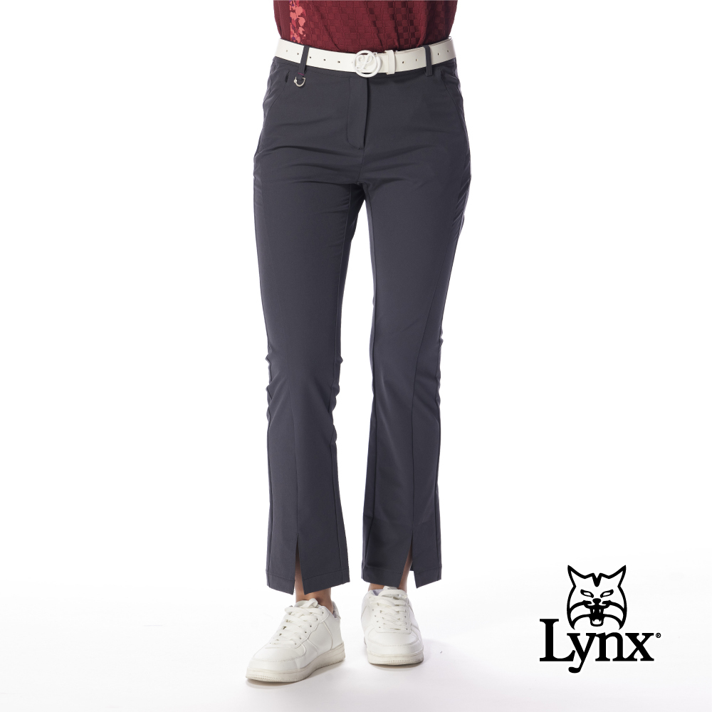 【Lynx Golf】女款防潑水四面彈性褲管開岔九分靴型時尚設計長褲