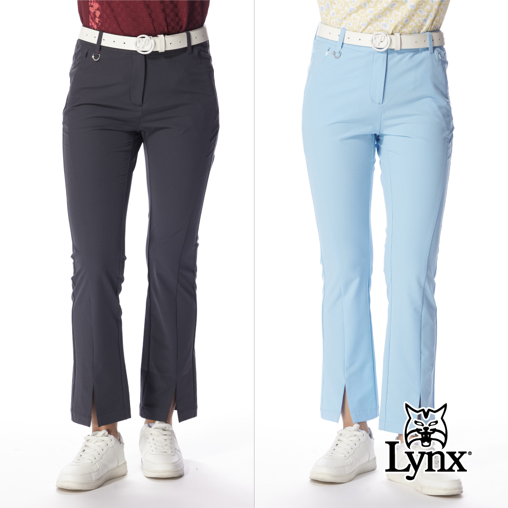 【Lynx Golf】女款防潑水四面彈性褲管開岔九分靴型時尚設計長褲