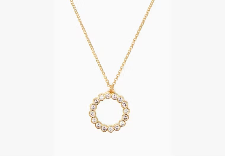 [S] KATE SPADE O0RU2384 FULL CIRCLE NECKLACE,CLEAR/GOLD, 98686679993 (SKS1266)