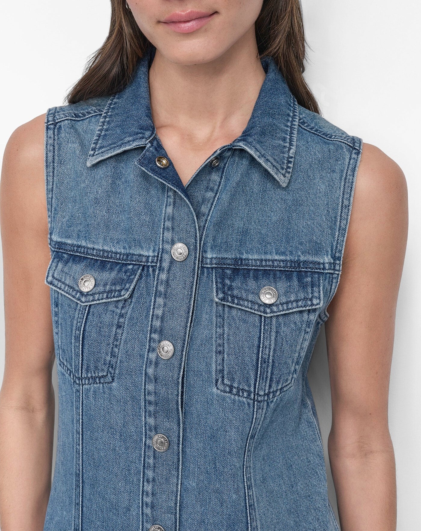 [S] DKNY COOPER BUTTON FRONT DRESS, DJ4D9019-MFZ (SD1486)