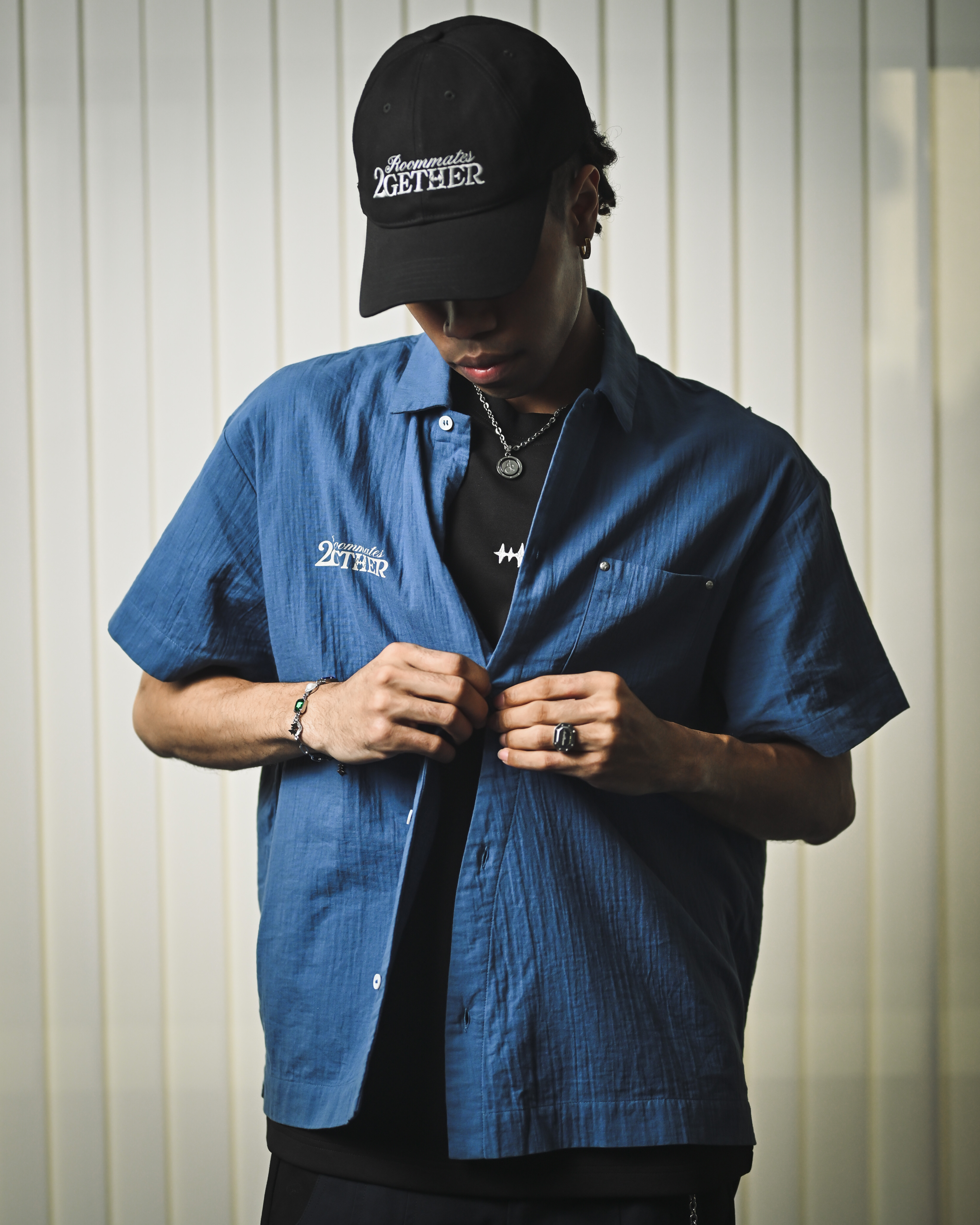 2GETHER CURVED LINE SHIRT - BLUE