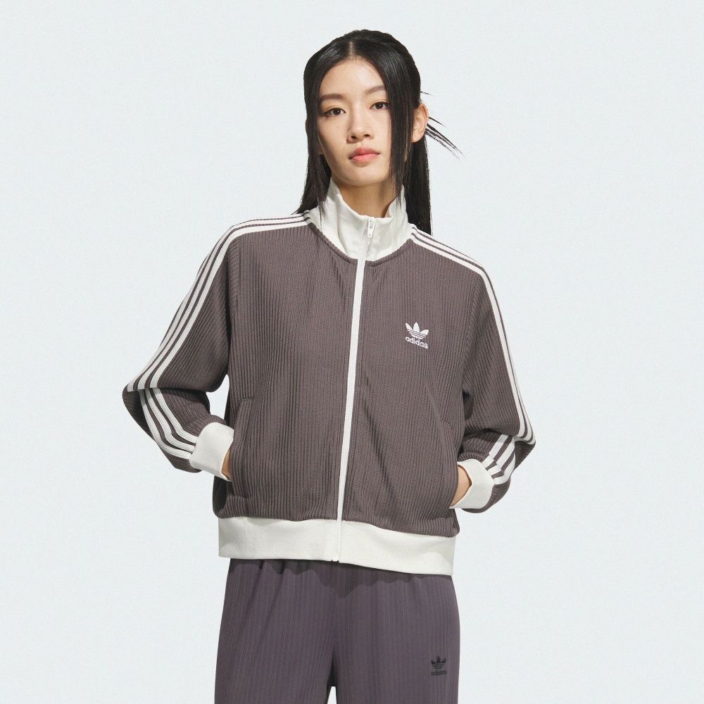 【 adidas KNIT TRACKTOP 針織運動外套 - 灰棕 】