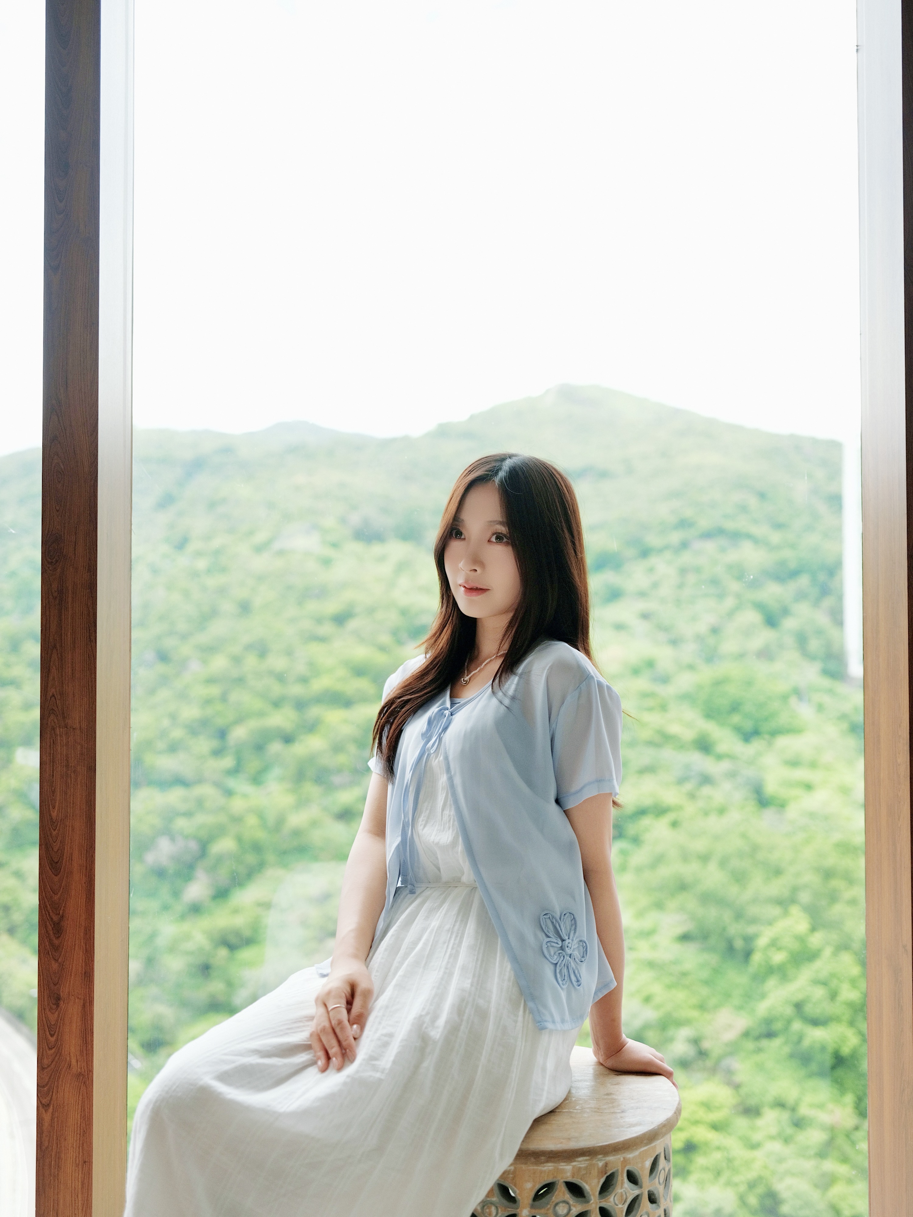 三色 / 花朵綑邊雪紡兩件套 / Cord Embroidery Chiffon Cami and Jacket