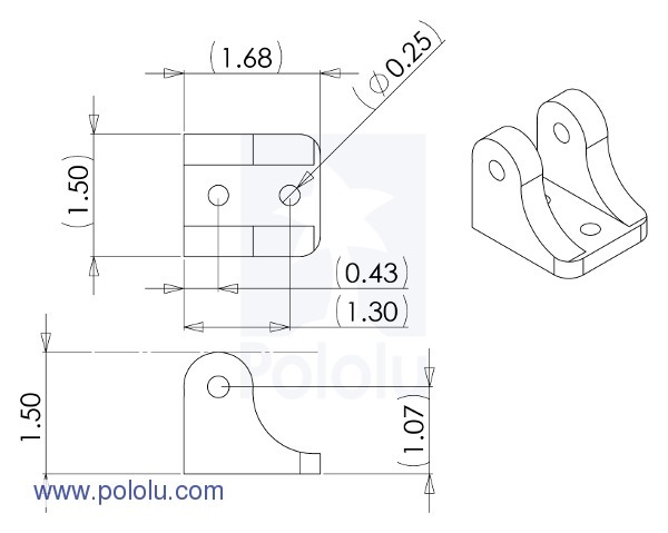 Pololi,同心LD線性制動器支撐架,尺寸規格