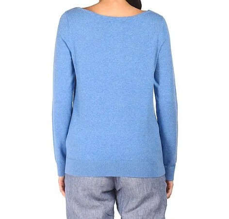 [S] TOMMY HILFIGER SOLID BOAT NECK SWEATER,ROYAL BLUE, 76J3281-431 (STH740)