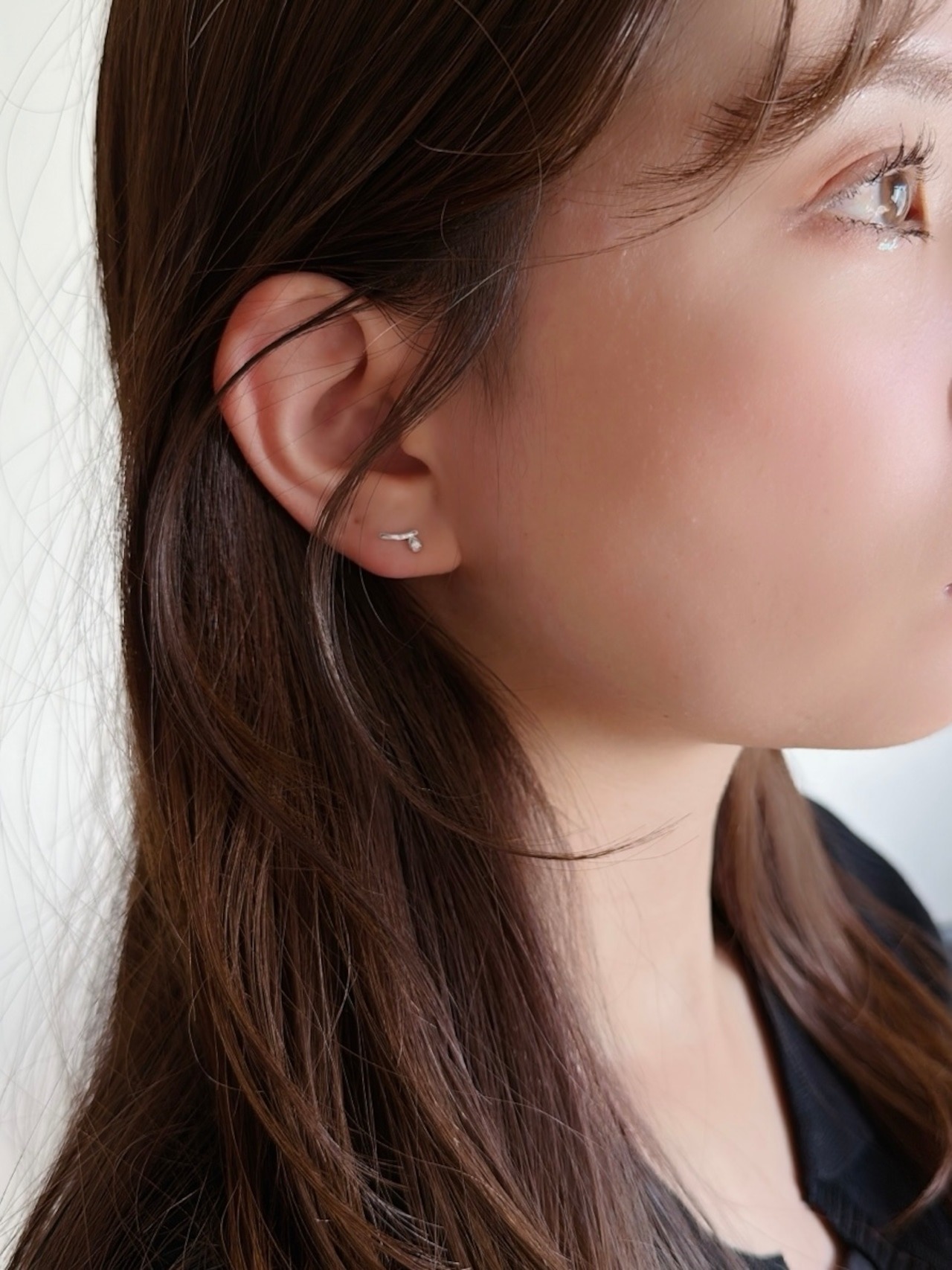 S925 asymmetry teardrop pierce