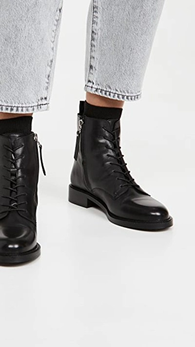 【現貨】Sam Edelman DM090411 Nina Leather Combat Boots In Black