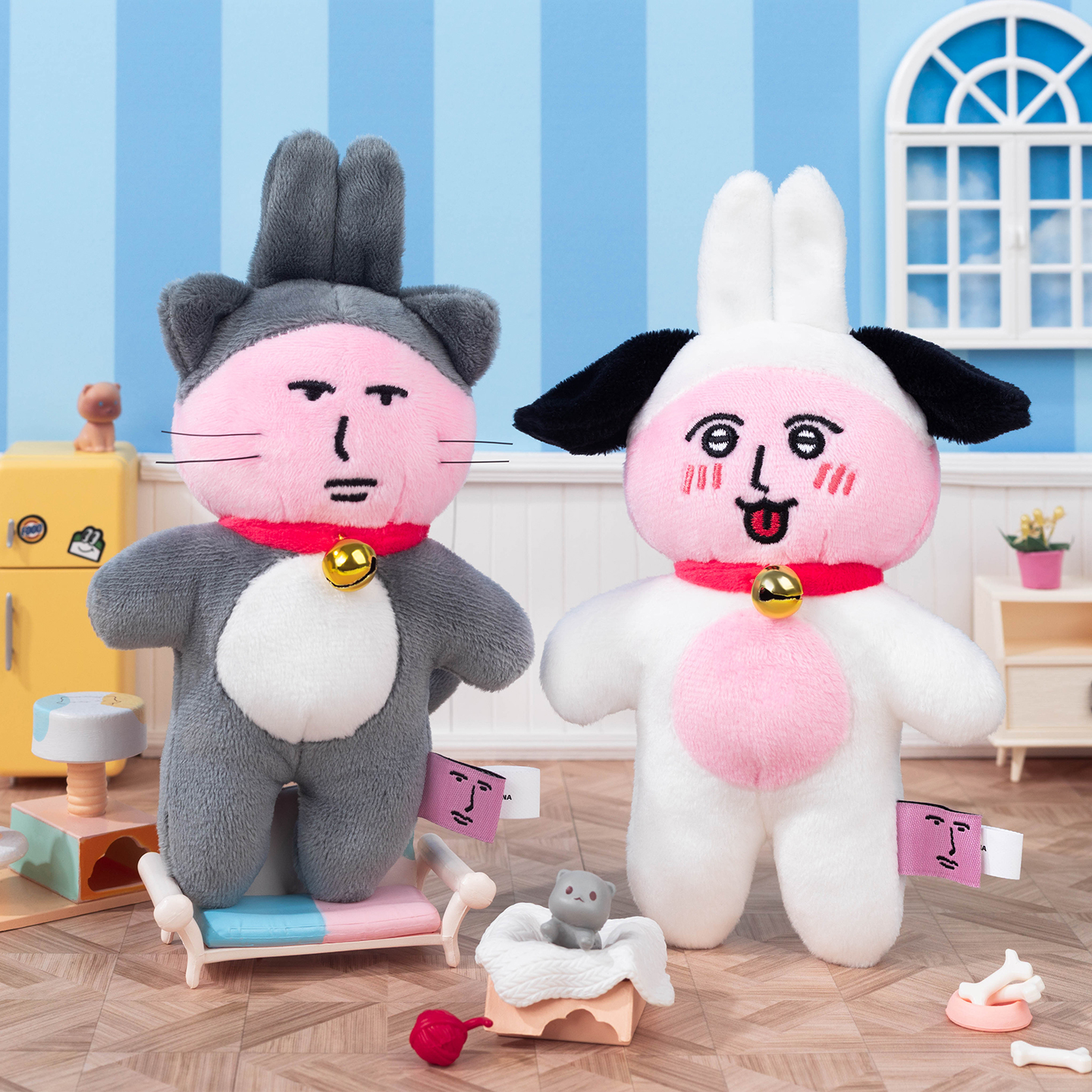 粉紅兔子狗狗貓貓兔子吊飾 [共2款可選擇]