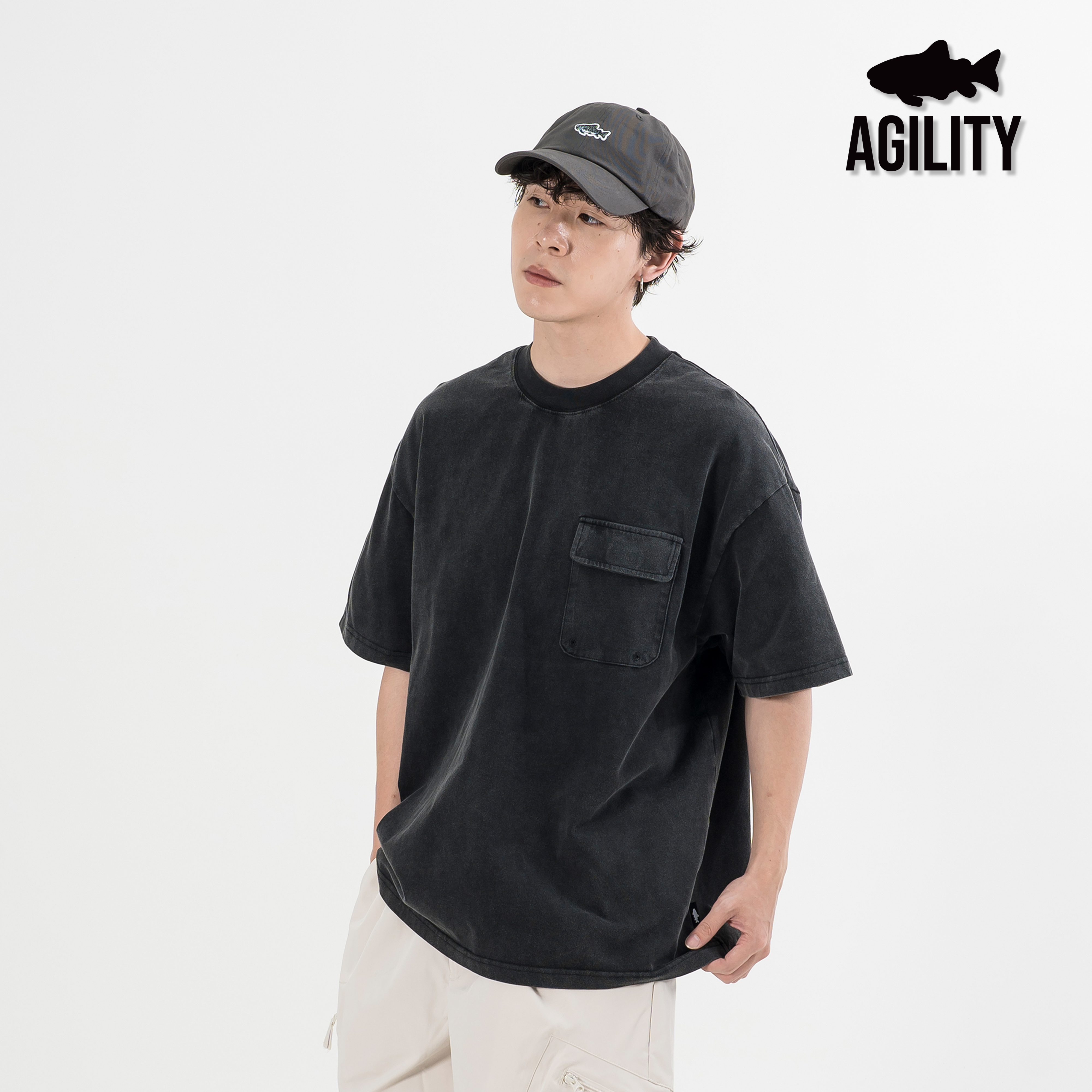 AGILITY Washed Pocket Tee 水洗 袋蓋 口袋短Tee [25-WS5]