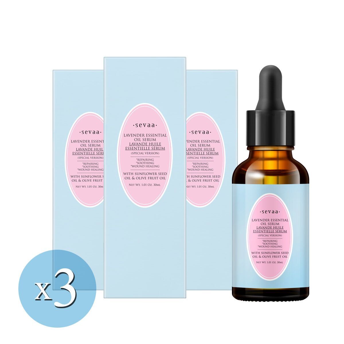 SEVAA (3盒特惠裝) ⭐修復鎮靜舒眠⭐薰衣草複方精華油(30毫升)【原裝正品行貨】