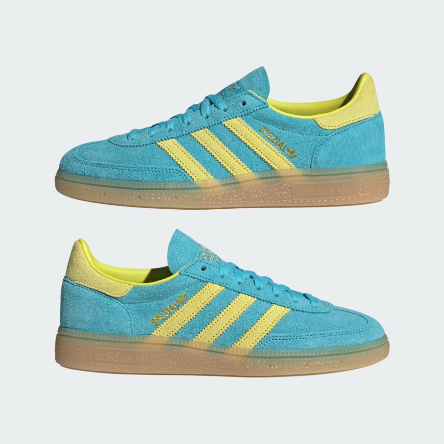 【 adidas HANDBALL SPEZIAL W 復古麂皮鞋款 - 藍x亮黃 】