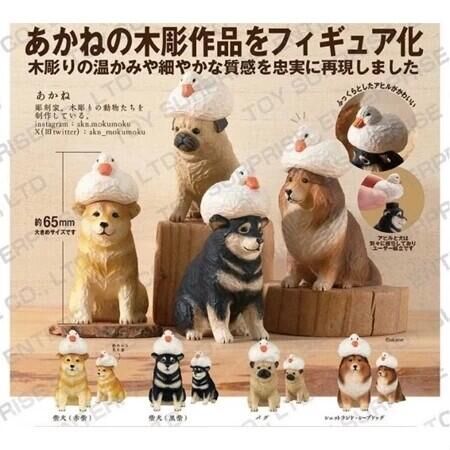 KITAN 代理版 轉蛋 akane木雕 鴨子與狗狗 一組4入