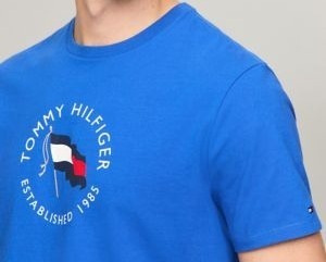 [S] TOMMY HILFIGER MENS TH FLAG GRAPHIC T-SHIRT,BLUE, 78JA928-401 (STH731)