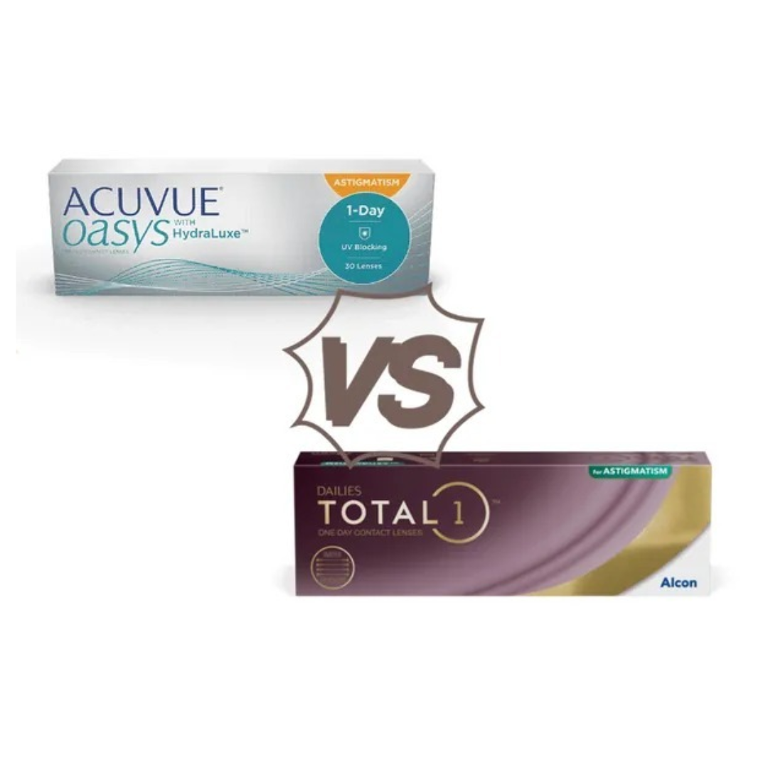[散光比較套裝] 強生 ACUVUE Oasys 散光 One Day + Alcon Total 1 散光 One Day