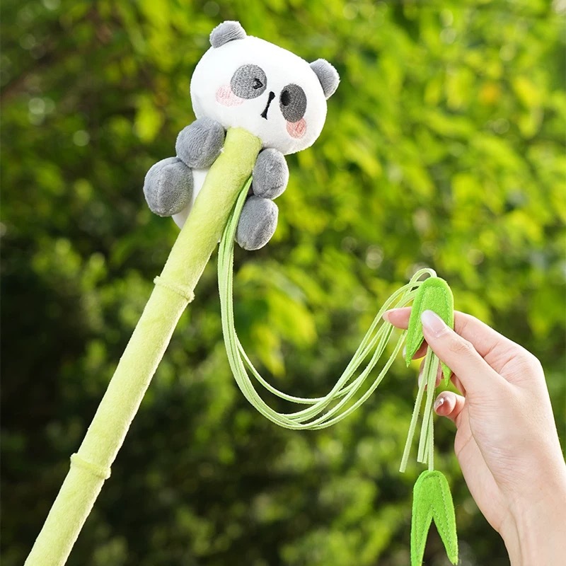 胖達熊貓竹子毛毛逗貓棒