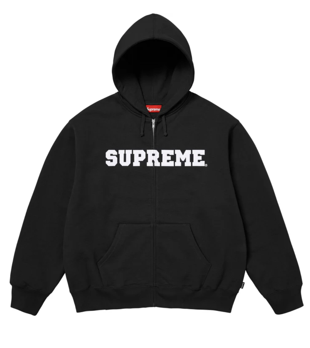 [現貨] Supreme FW25 Collegiate Appliqué Zip Up Hooded Sweatshirt | Black / Grey / Navy / Rust